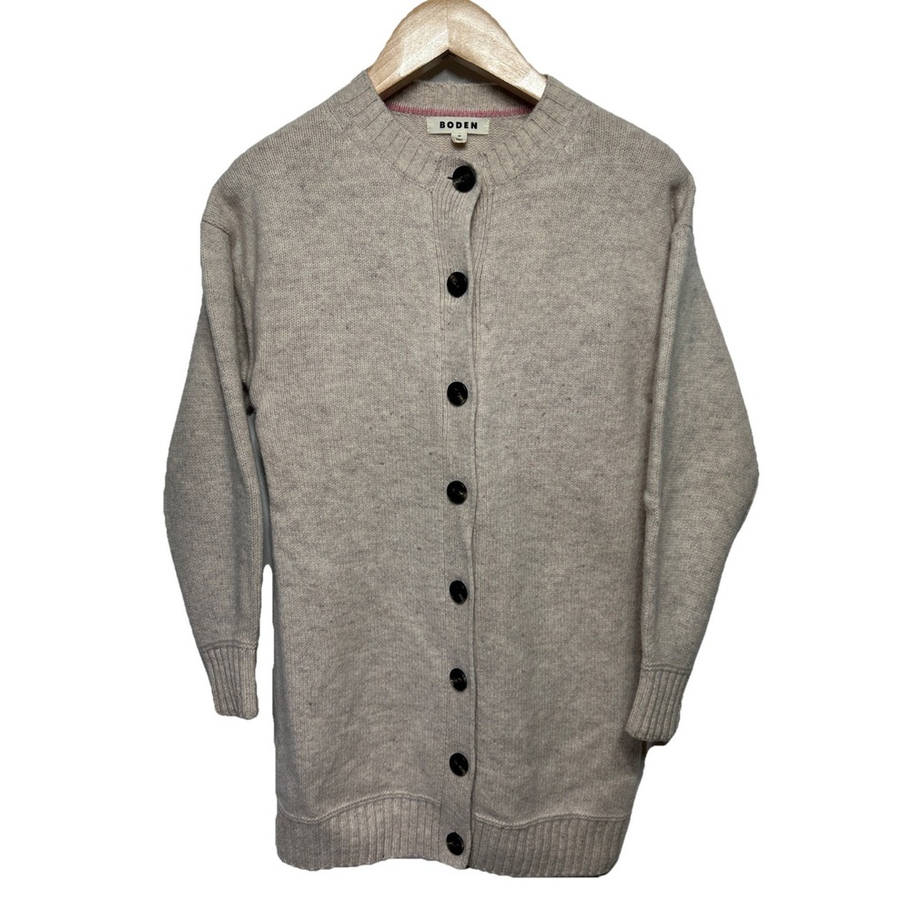 Boden Brushed Wool Coatigan‎ Beige Women's Size XS Boho